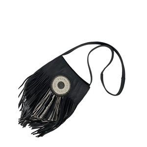 Sam Edelman Black Crossbody Bag with Fringe